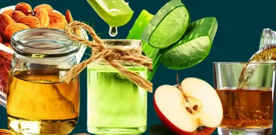 Aloe-vera, Almond-oil, Apple cider vinegar