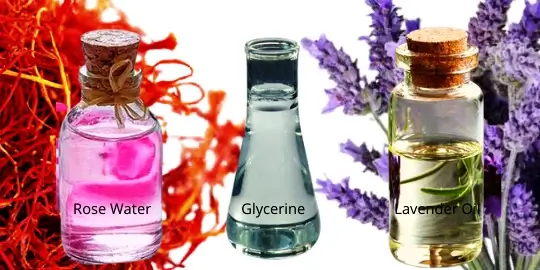 Kesar, Rose-water, Glycerine, Lavender-oil