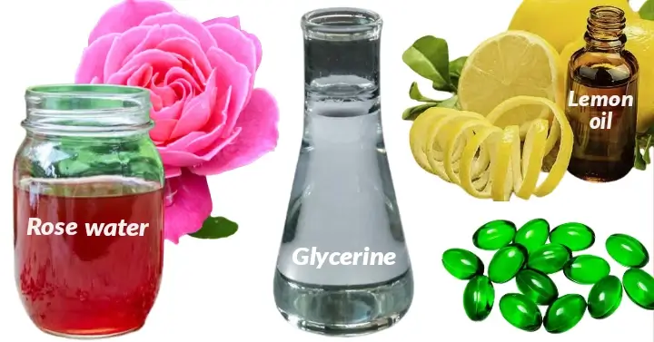 rose water lemon oil glycerine vitamin-e